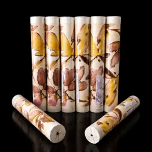 کاغذ دیواری استوک خارجی قابل شستشو با طرح گلدار زرد و قهوهای